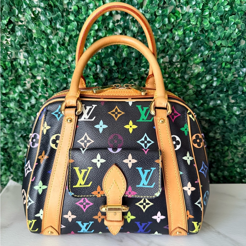 Louis Vuitton Murakami Black Multicolor Priscilla Monogram Handbag - Picture 3 of 16